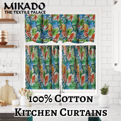 Shelly 100% Cotton Kitchen Curtains