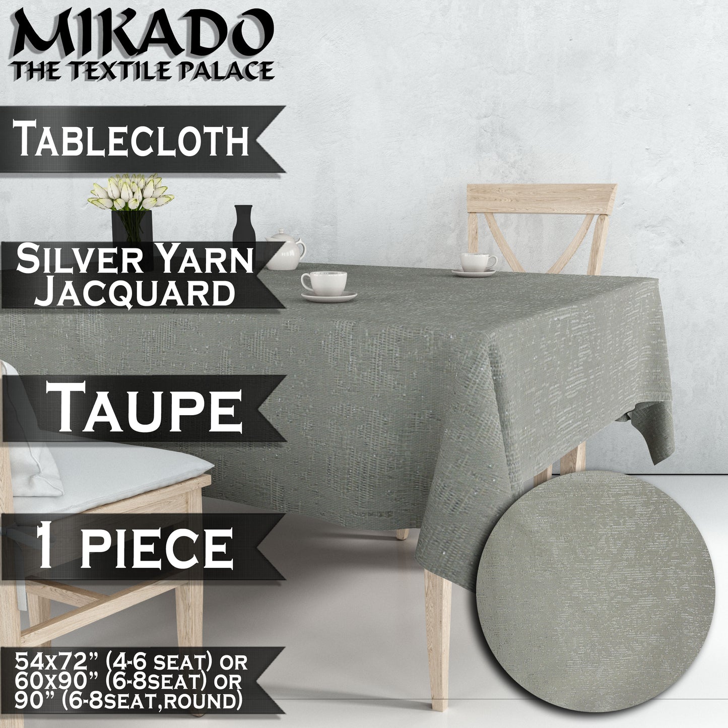 Tablecloth - Silver Yarn Jaquard (TC 240 & 241)