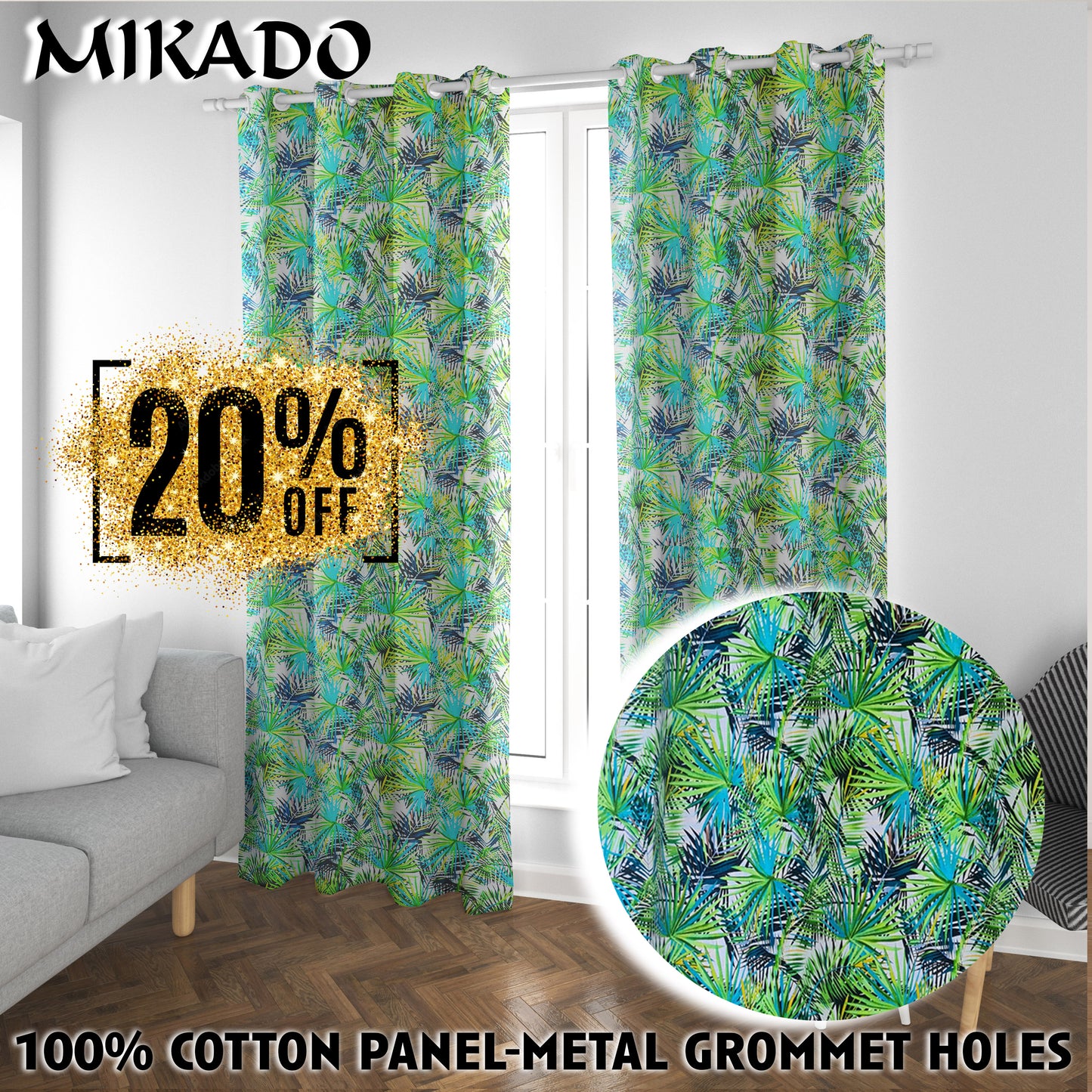 Tropical 100% Cotton Panels