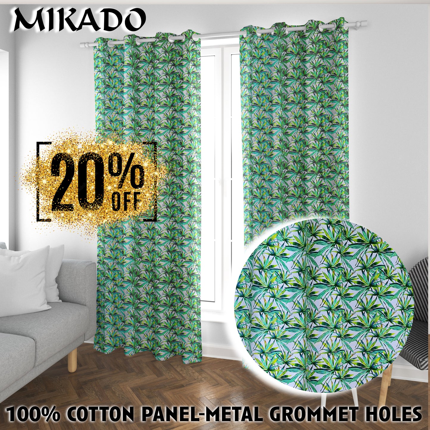 Tropical 100% Cotton Panels