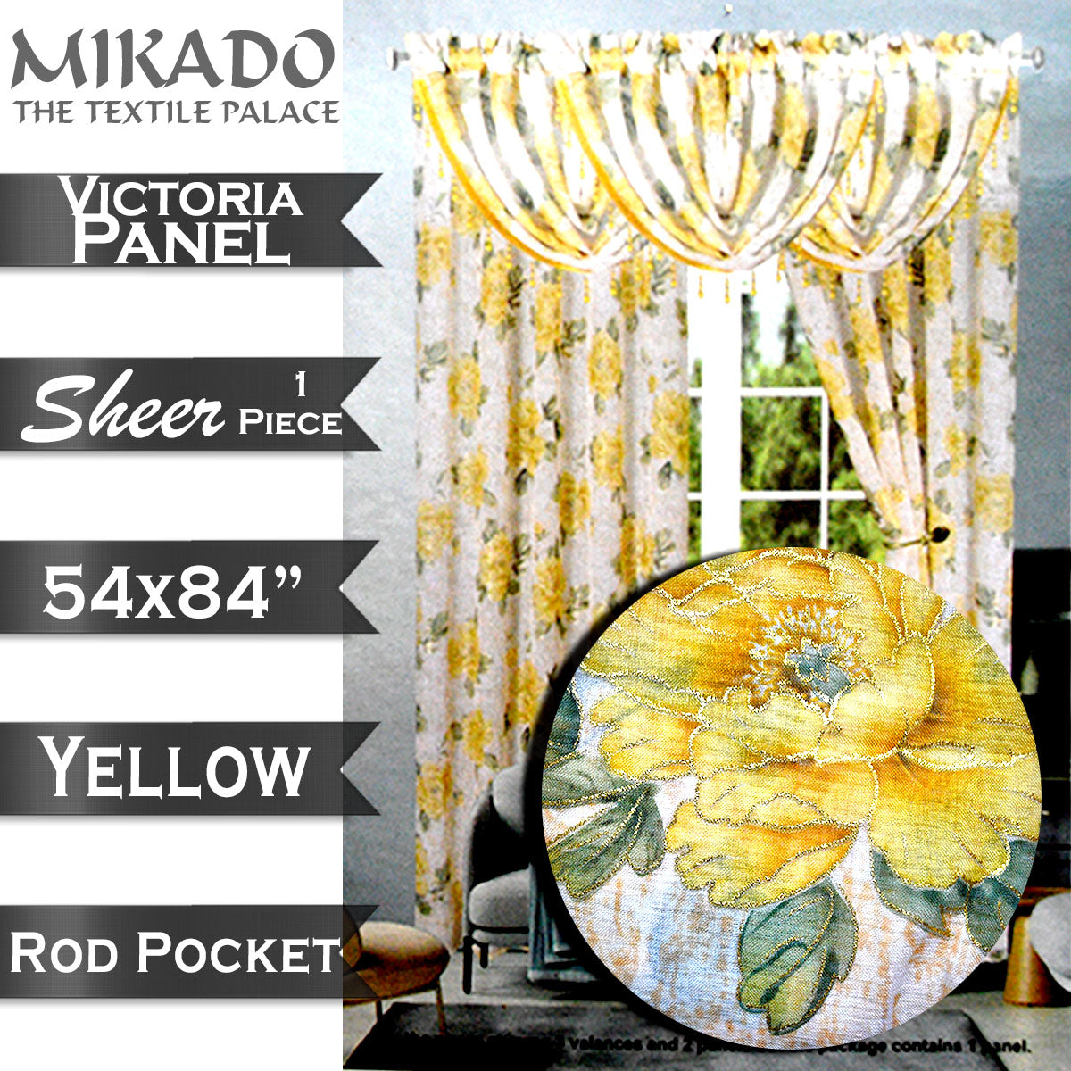 Victoria Sheer Metallic (Panel, Valance)