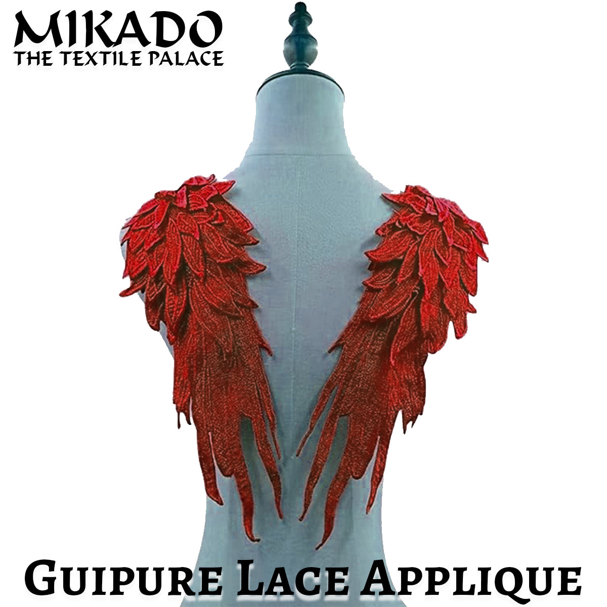 Phoenix Wing - Guipure Lace Appliquée (Pair)