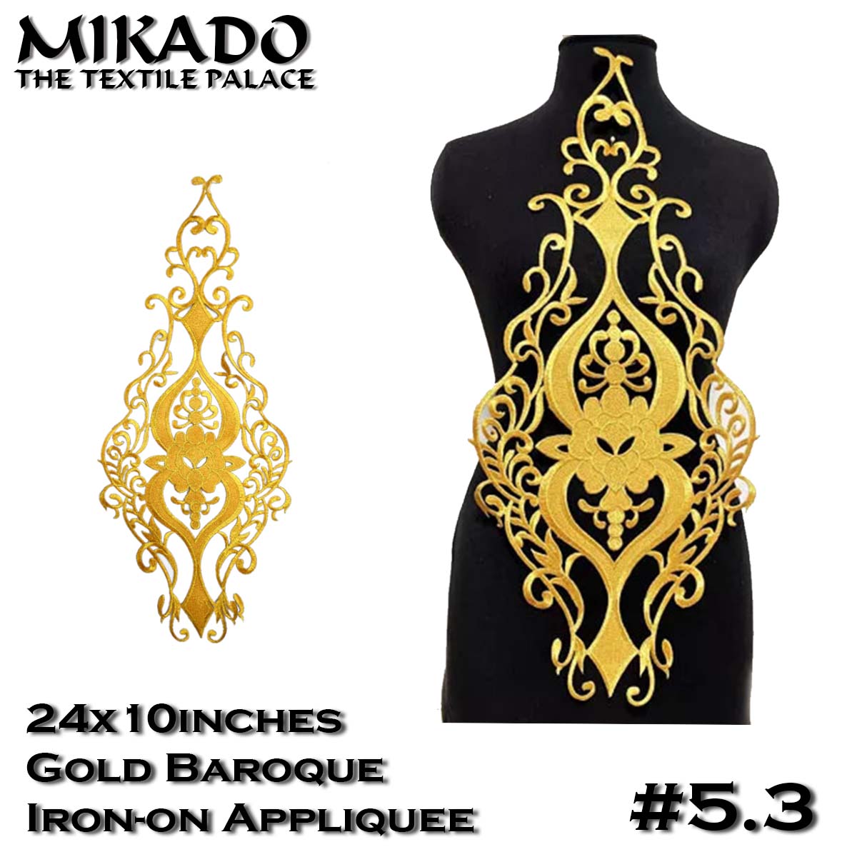 Gold Baroque Appliquees (Large)