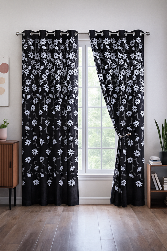 Aarya Embroidered Grommet Room Darkening Panel