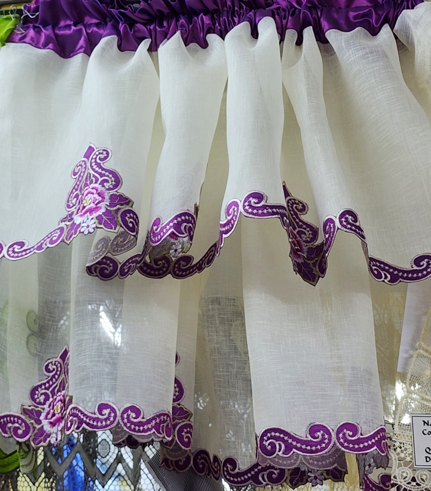 Sheer Valance w/ Satin Border