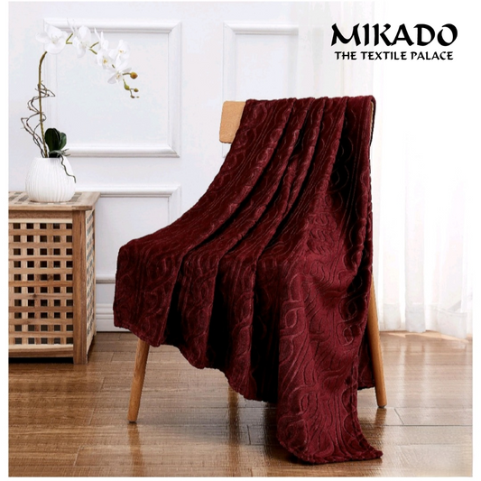 Ultra Soft Textured Throw - Cable Geometric Embossed Fleece