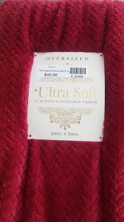 Herringbone Ultra Soft Luxurious Textured Throw